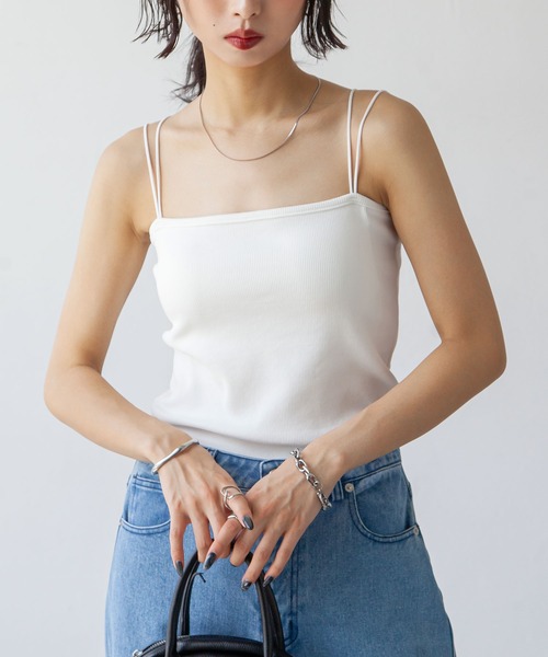 Chillfar（チルファー）の「ダブルストラップカップ付きスクエアキャミソール（キャミソール・レディース・グレー系/グレー/ブラック系/オートミール/ブラウン/ホワイト/ブラウン系/アイボリー/グレイッシュベージュ/ブラック・FREE）」の15枚目の写真