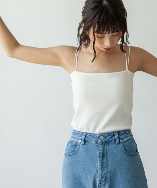 Chillfar（チルファー）の「ダブルストラップカップ付きスクエアキャミソール（キャミソール・レディース・グレー系/グレー/ブラック系/オートミール/ブラウン/ホワイト/ブラウン系/アイボリー/グレイッシュベージュ/ブラック・FREE）」の19枚目の写真
