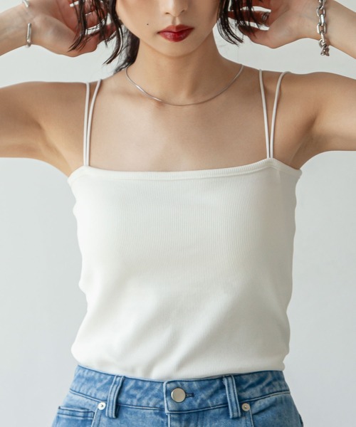 Chillfar（チルファー）の「ダブルストラップカップ付きスクエアキャミソール（キャミソール・レディース・グレー系/グレー/ブラック系/オートミール/ブラウン/ホワイト/ブラウン系/アイボリー/グレイッシュベージュ/ブラック・FREE）」の20枚目の写真