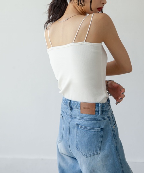 Chillfar（チルファー）の「ダブルストラップカップ付きスクエアキャミソール（キャミソール・レディース・グレー系/グレー/ブラック系/オートミール/ブラウン/ホワイト/ブラウン系/アイボリー/グレイッシュベージュ/ブラック・FREE）」の21枚目の写真