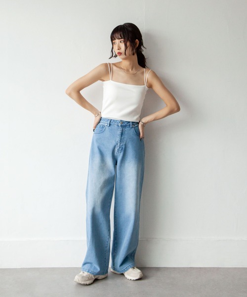 Chillfar（チルファー）の「ダブルストラップカップ付きスクエアキャミソール（キャミソール・レディース・グレー系/グレー/ブラック系/オートミール/ブラウン/ホワイト/ブラウン系/アイボリー/グレイッシュベージュ/ブラック・FREE）」の22枚目の写真