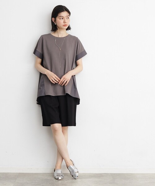 THE SHOP TK (ザ ショップ ティーケー )の「◆【リネン混】大人タックハーフパンツ/洗える(その他パンツ・レディース・ライトベージュ/ブラック・99)」の17枚目の写真