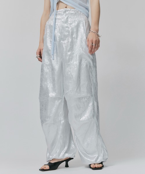 led.tokyo（レッドトウキョウ）の「【led.tokyo】シャイニージョガーパンツ（カーゴパンツ・レディース・ブラック/グレー/ホワイト・FREE）」の2枚目の写真