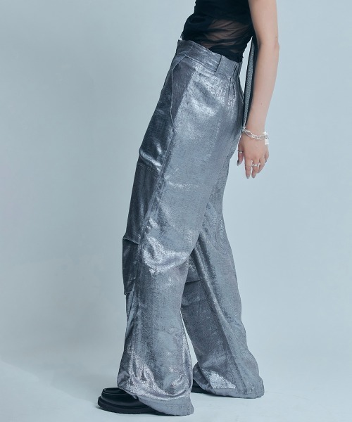 led.tokyo（レッドトウキョウ）の「【led.tokyo】シャイニージョガーパンツ（カーゴパンツ・レディース・ブラック/グレー/ホワイト・FREE）」の12枚目の写真