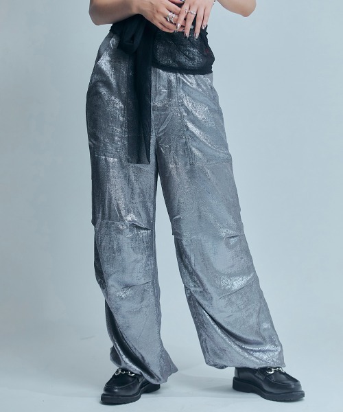 led.tokyo（レッドトウキョウ）の「【led.tokyo】シャイニージョガーパンツ（カーゴパンツ・レディース・ブラック/グレー/ホワイト・FREE）」の10枚目の写真