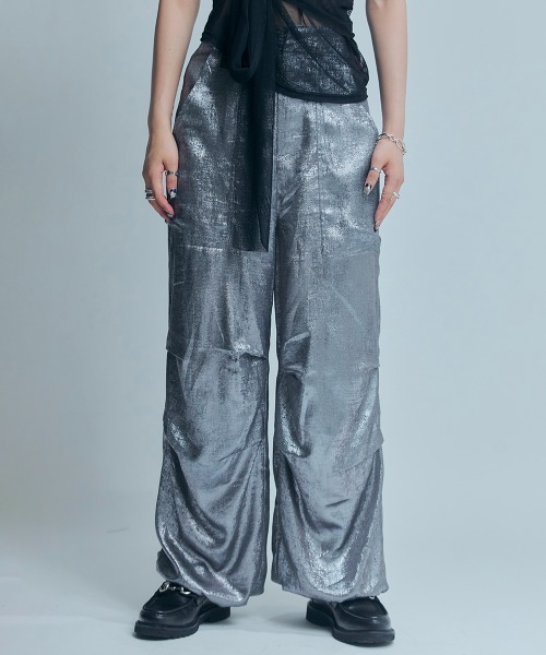 led.tokyo（レッドトウキョウ）の「【led.tokyo】シャイニージョガーパンツ（カーゴパンツ・レディース・ブラック/グレー/ホワイト・FREE）」の11枚目の写真