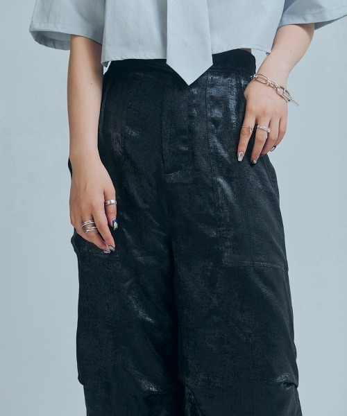 led.tokyo（レッドトウキョウ）の「【led.tokyo】シャイニージョガーパンツ（カーゴパンツ・レディース・ブラック/グレー/ホワイト・FREE）」の18枚目の写真