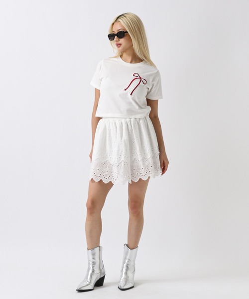 FOREVER 21（フォーエバー トゥエンティーワン）の「【2024SS】レースフリルスカパン（その他パンツ・レディース・ブラック/オフホワイト・FREE）」の18枚目の写真