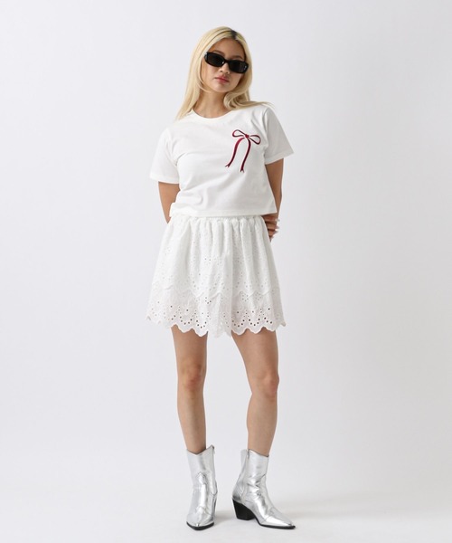 FOREVER 21（フォーエバー トゥエンティーワン）の「【2024SS】レースフリルスカパン（その他パンツ・レディース・ブラック/オフホワイト・FREE）」の19枚目の写真