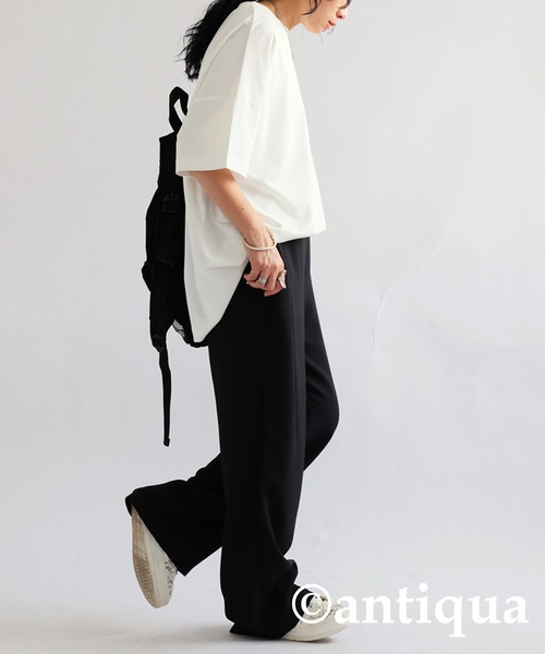 antiqua(アンティカ)の「ストレートパンツ(その他パンツ・レディース・ブラック/オフホワイト・P/R)」の11枚目の写真
