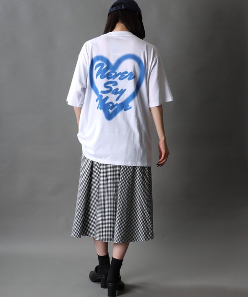RILY♡ハートロゴTee Mサイズ Riberry tシャツ ハートロゴラメ刺繍コンパクトTシャツ