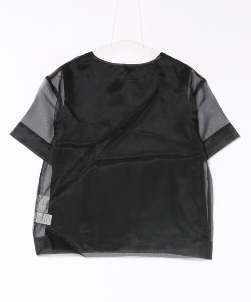 REAL CUBE（リアルキューブ）の「インナーセットシアーオーガンジーTシャツ（Tシャツ/カットソー・レディース・オフホワイト/グレー/ブラック・M）」の9枚目の写真