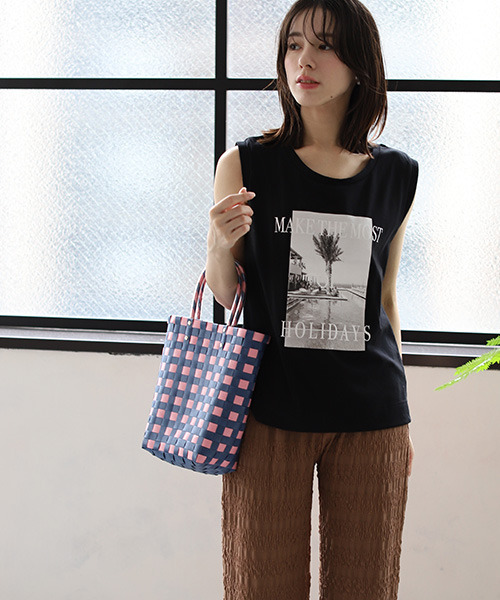REAL CUBE（リアルキューブ）の「インナーセットシアーオーガンジーTシャツ（Tシャツ/カットソー・レディース・オフホワイト/グレー/ブラック・M）」の5枚目の写真