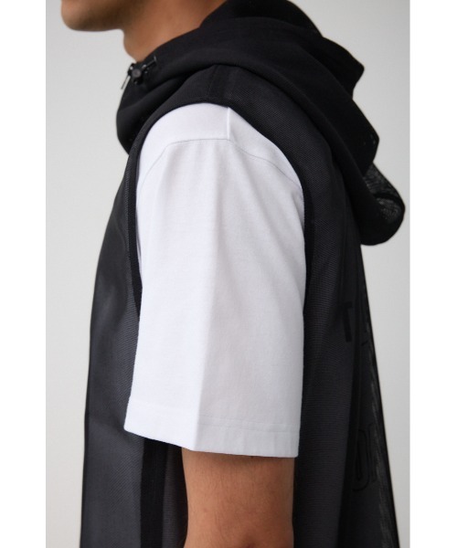 AZUL by moussy（アズールバイマウジー）の「シアーフーディーベスト（ベスト・メンズ・カーキ/グリーン/ブラック・FREE）」の4枚目の写真