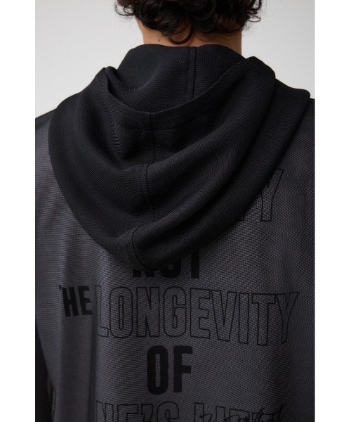 AZUL by moussy（アズールバイマウジー）の「シアーフーディーベスト（ベスト・メンズ・カーキ/グリーン/ブラック・FREE）」の5枚目の写真