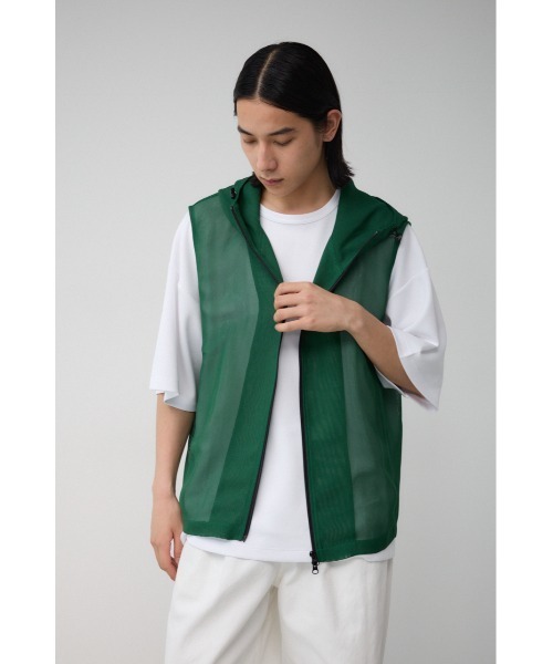 AZUL by moussy（アズールバイマウジー）の「シアーフーディーベスト（ベスト・メンズ・カーキ/グリーン/ブラック・FREE）」の20枚目の写真
