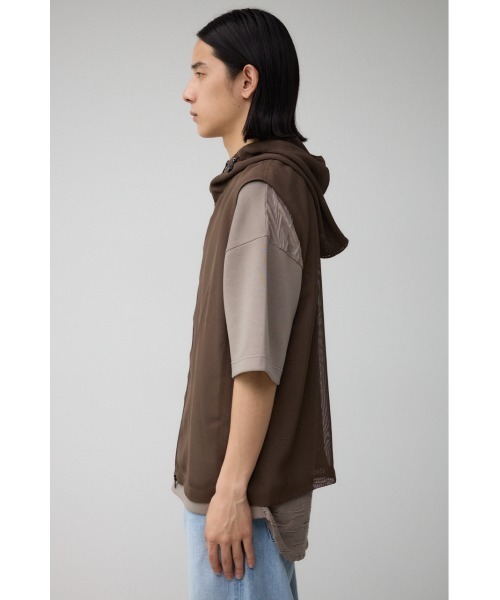 AZUL by moussy（アズールバイマウジー）の「シアーフーディーベスト（ベスト・メンズ・カーキ/グリーン/ブラック・FREE）」の12枚目の写真