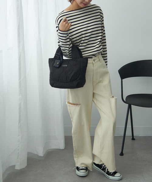 toleur（トーラ）の「【toleur】ナイロンキルティングトート 11930（トートバッグ・レディース・ブラック/ダークベージュ/カーキ/レッド・FREE）」の11枚目の写真