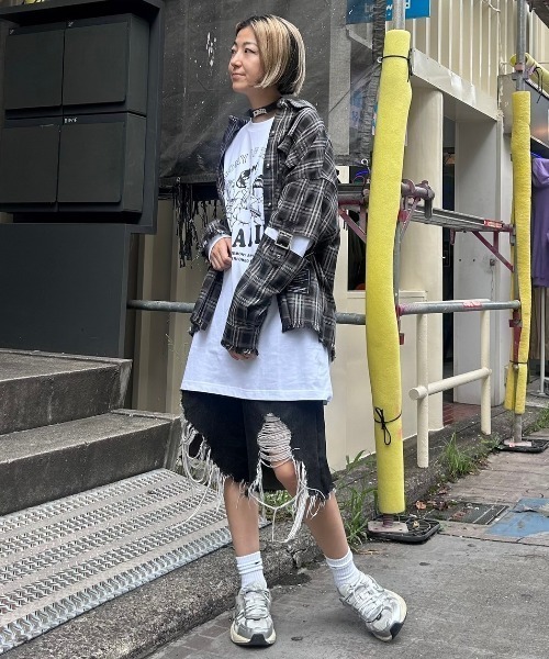 Candy Stripper（キャンディストリッパー）の「BELTED CHECK シャツ（シャツ/ブラウス・レディース・ライトブルー/ブラック/ピンク・2）」の9枚目の写真