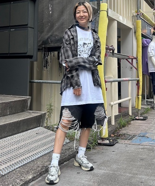 Candy Stripper（キャンディストリッパー）の「BELTED CHECK シャツ（シャツ/ブラウス・レディース・ライトブルー/ブラック/ピンク・2）」の7枚目の写真