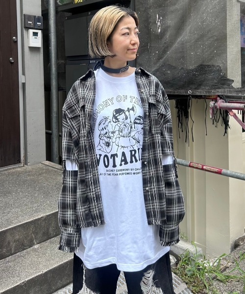 Candy Stripper（キャンディストリッパー）の「BELTED CHECK シャツ（シャツ/ブラウス・レディース・ライトブルー/ブラック/ピンク・2）」の4枚目の写真