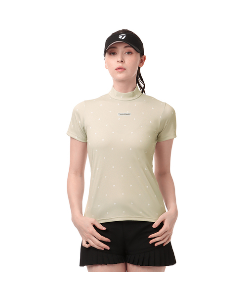 【セール】ウィメンズ メタルT パターン S/S モック アイスベージュ（ポロシャツ）｜TaylorMade（テーラーメイド）