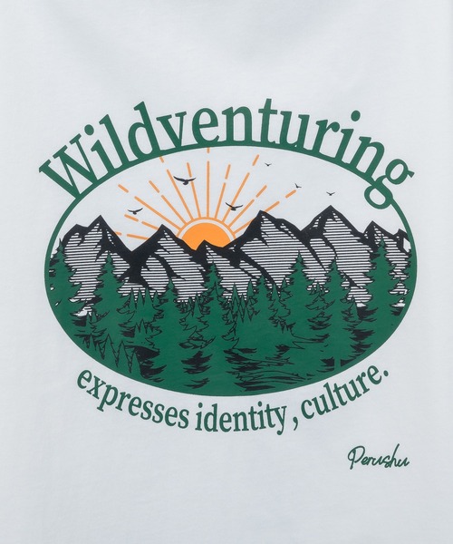 Perushu(ペルーシュ)の「レトロアソートプリントリンガーTシャツ(Tシャツ/カットソー・メンズ・アイボリー/ホワイト系/ホワイト/チャコールグレー/ベージュ・SMALL/MEDIUM/LARGE)」の15枚目の写真