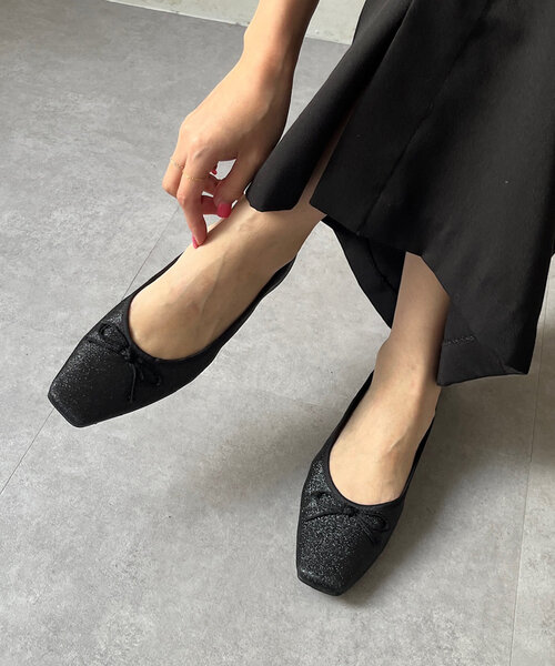 DouDou(ドゥドゥ)の「スクエアバレエ(バレエシューズ・レディース・ピンクベージュ/ブラウン/シルバー/ブラック・24.5cm/23cm/23.5cm/24cm)」の18枚目の写真