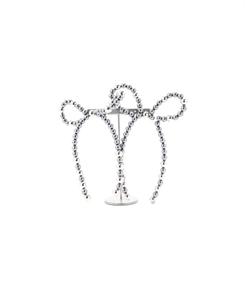 Casselini（キャセリーニ）の「Casselini(キャセリーニ)リボンビーズピアス（ピアス（両耳用）・レディース・ホワイト/ブラック・FREE）」の5枚目の写真