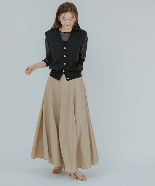 UR'S（ユアーズ）の「ゴールド釦コクーンニットベスト（ベスト・レディース・ホワイト系その他/ライトベージュ/ブラック/グレー/ブラック系その他・S/M/L）」の9枚目の写真