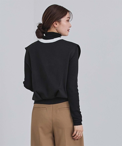 UR'S（ユアーズ）の「ゴールド釦コクーンニットベスト（ベスト・レディース・ホワイト系その他/ライトベージュ/ブラック/グレー/ブラック系その他・S/M/L）」の18枚目の写真