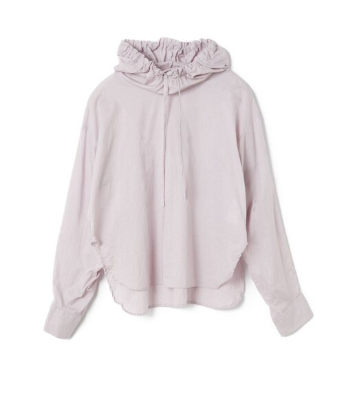 mizuiroind（ミズイロインド）の「mizuiro ind ギャザーフードプルオーバーシャツ（シャツ/ブラウス・レディース・ブルー/ネイビー/オフホワイト/ブラウン/ピンク/ブラック・FREE）」の6枚目の写真