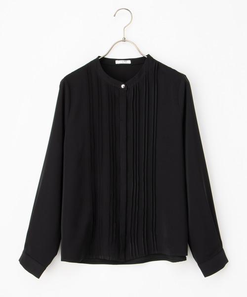 Honeys（ハニーズ）の「ピンタックブラウス（シャツ/ブラウス・レディース・ブラック/グレイッシュベージュ/グレイッシュブルー/ホワイト/ブラウン・S/M/L/LL/3L）」の14枚目の写真