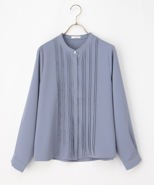 Honeys（ハニーズ）の「ピンタックブラウス（シャツ/ブラウス・レディース・ブラック/グレイッシュベージュ/グレイッシュブルー/ホワイト/ブラウン・S/M/L/LL/3L）」の16枚目の写真