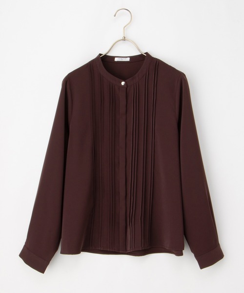 Honeys（ハニーズ）の「ピンタックブラウス（シャツ/ブラウス・レディース・ブラック/グレイッシュベージュ/グレイッシュブルー/ホワイト/ブラウン・S/M/L/LL/3L）」の18枚目の写真