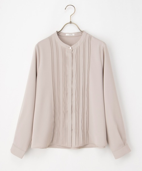 Honeys（ハニーズ）の「ピンタックブラウス（シャツ/ブラウス・レディース・ブラック/グレイッシュベージュ/グレイッシュブルー/ホワイト/ブラウン・S/M/L/LL/3L）」の20枚目の写真