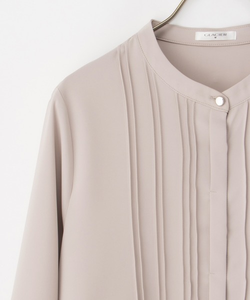 Honeys（ハニーズ）の「ピンタックブラウス（シャツ/ブラウス・レディース・ブラック/グレイッシュベージュ/グレイッシュブルー/ホワイト/ブラウン・S/M/L/LL/3L）」の21枚目の写真