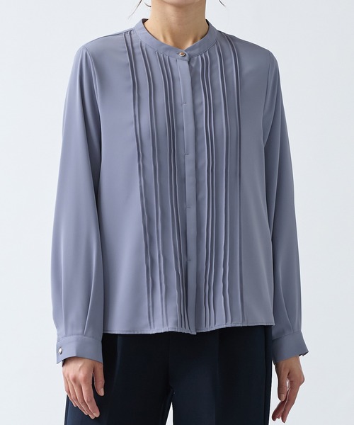 Honeys（ハニーズ）の「ピンタックブラウス（シャツ/ブラウス・レディース・ブラック/グレイッシュベージュ/グレイッシュブルー/ホワイト/ブラウン・S/M/L/LL/3L）」の22枚目の写真