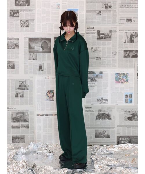 EATME（イートミー）の「FRONTピンタックワイドパンツ（セットアップ可能）（その他パンツ・レディース・ブラック/グリーン・FREE）」の5枚目の写真