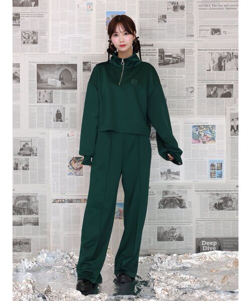 EATME（イートミー）の「FRONTピンタックワイドパンツ（セットアップ可能）（その他パンツ・レディース・ブラック/グリーン・FREE）」の6枚目の写真