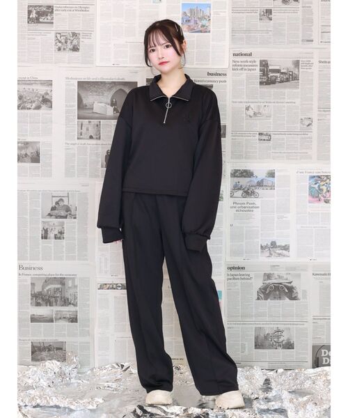 EATME（イートミー）の「FRONTピンタックワイドパンツ（セットアップ可能）（その他パンツ・レディース・ブラック/グリーン・FREE）」の14枚目の写真