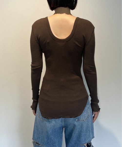 HAKUJI（ハクジ）の「HAKUJI Wool rib LS PO（Tシャツ