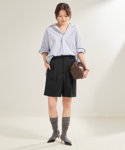 plage】Oxfordロングシャツ/ベージュ