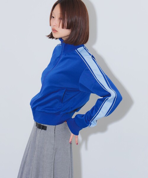 Ray BEAMS（レイビームス）の「ライン ジャージ トラック ジャケット（ジャージ・レディース・ブルー/アイボリー・0/1）」の3枚目の写真