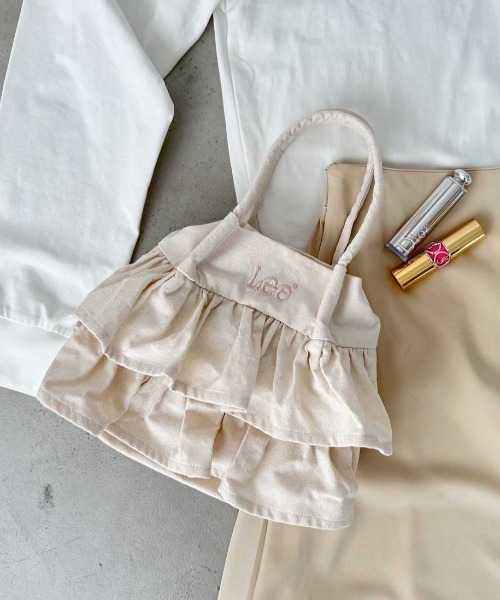 Lee（リー）の「Lee/リー フリル アクセント 2WAY ミニトート ショルダーバッグ/ハンドバッグ/バレエコア ティアード ロゴ刺繍（ショルダーバッグ・レディース・ブラック/シルバー/ホワイト/ブラック×ブラック・FREE）」の19枚目の写真