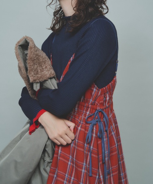 Unitage（ユニテージ）の「【入荷禁止】配色ボリュームキャミワンピース（ワンピース・レディース・ブラック/ボルドー/オレンジ/ネイビー/ダークネイビー/ブラウン/ダークブラウン・FREE）」の18枚目の写真