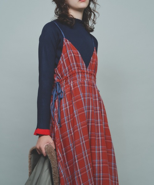 Unitage（ユニテージ）の「【入荷禁止】配色ボリュームキャミワンピース（ワンピース・レディース・ブラック/ボルドー/オレンジ/ネイビー/ダークネイビー/ブラウン/ダークブラウン・FREE）」の17枚目の写真