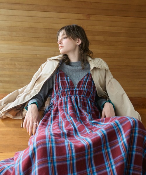 Unitage（ユニテージ）の「【入荷禁止】配色ボリュームキャミワンピース（ワンピース・レディース・ブラック/ボルドー/オレンジ/ネイビー/ダークネイビー/ブラウン/ダークブラウン・FREE）」の10枚目の写真