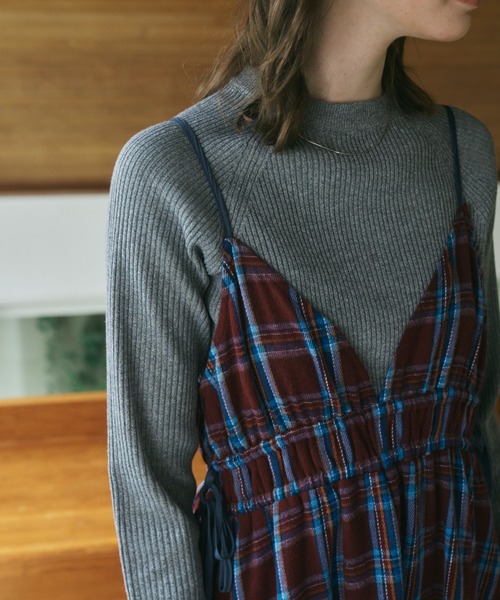 Unitage（ユニテージ）の「【入荷禁止】配色ボリュームキャミワンピース（ワンピース・レディース・ブラック/ボルドー/オレンジ/ネイビー/ダークネイビー/ブラウン/ダークブラウン・FREE）」の14枚目の写真