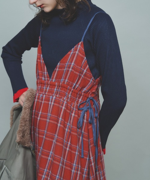 Unitage（ユニテージ）の「【入荷禁止】配色ボリュームキャミワンピース（ワンピース・レディース・ブラック/ボルドー/オレンジ/ネイビー/ダークネイビー/ブラウン/ダークブラウン・FREE）」の19枚目の写真